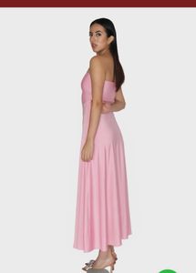 Pretty Pink Strapless Maxi Dress