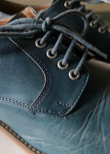 Blue Leather Formal Shoes
