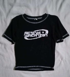 Y2K "Active Vacation" Graphic Crop Top