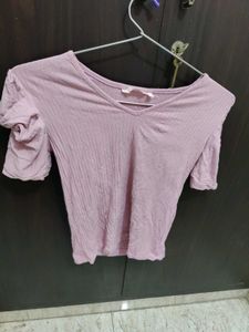 Light Blue Eyelet Crop Top