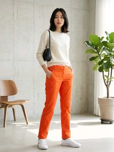 Lacoste Statement Orange Chino Trousers / Pants (S