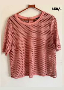 peach Mesh Top