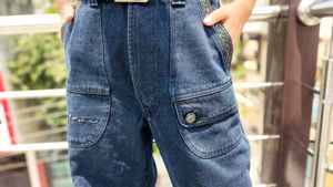 Blue wide jeans