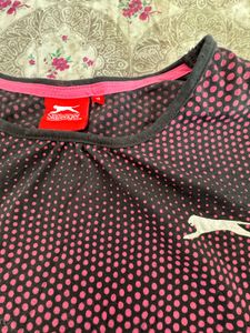 Slazenger Women Black Pink Sports T-Shirt M