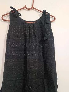 Black  Kurti with Chikankari palazzo and dupatta