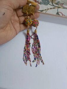 Very Smart Long Multicolour Party Earrings