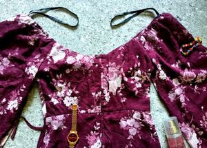 🌼🍃AESTHETIC FLORAL RUFFLE MINI FOR WOMEN