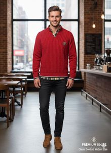 Red Cable Knit Sweater