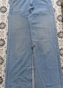 DENIM BODYCON HIGH WAIST LONG SLIT SKIRT