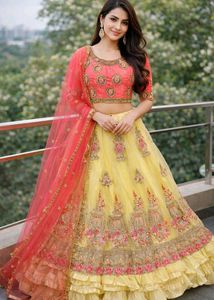 Stunning Yellow Lehenga Choli Set
