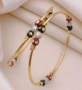Micro Gold plated Meenakari Bangles (Set of 2)