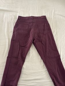 Burgundy High-Waisted Jeans