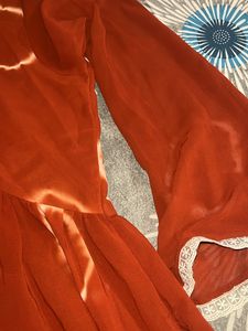 Boho Orange Tie-Dye Mini Dress