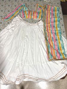 Vibrant Striped Lehenga Choli Set