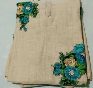 Embroidered Beige Kurta