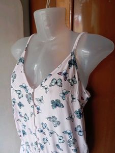Pink Butterfly Print Romper