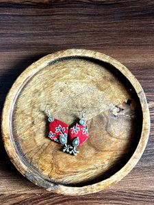 Handmade Boho Fabric Necklace &amp; Earring Set