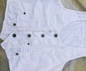Danim Sleeveless Jacket ,white Colour