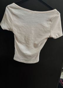Striped pink Henley Crop Top y2k