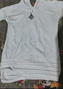 White Casual Top with Pendant