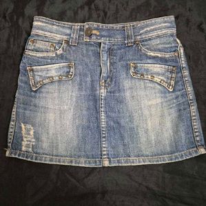 Denim Mini Skirt y2k korean