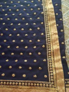 Beautiful chiffon saree with sequins..