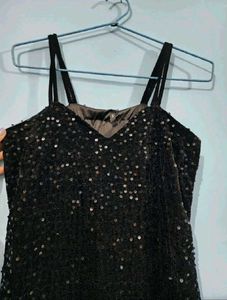 Sparkling Black Sequin Maxi Dress