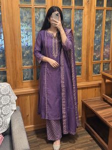Elegant Purple Kurta Set with Dupatta