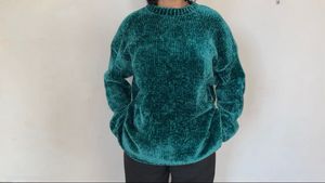 Emerald Green Chenille  Sweater