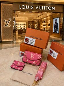 Louis Vuitton Pink Monogram Shoulder Bag Set