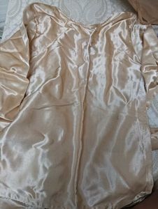 Satin  top flared sleeves