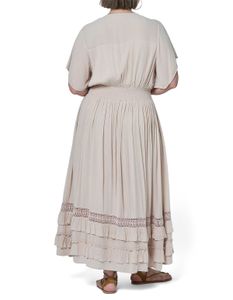 PALE PINK CURVY Bohemian Maxi Dress