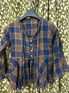 Stylish Plaid Peplum Top💙