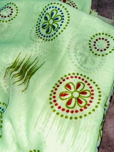 Light Green Saree with Red Blouse 36