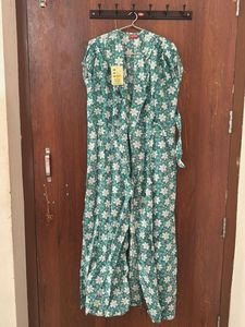 Cotton Open Gown with Belt