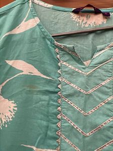 Stylish Teal Floral Kurta
