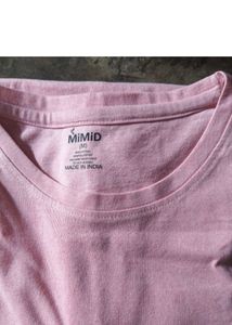 MiMiD Pink Cotton Blend T-Shirt