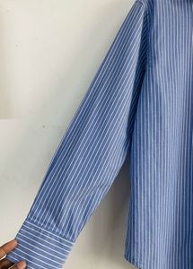 H&amp;M Classic Blue Striped Button-Down Shirt