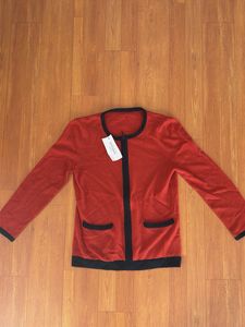 Classic Red Zip-Up Cardigan