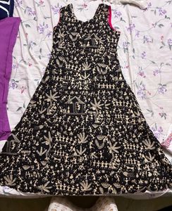 Black Kurta with Traditional Warli Print