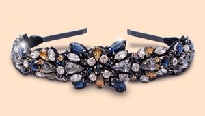 Navy Blue &amp; Silver Jeweled Headband