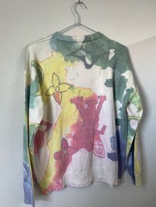 LV colour drip print knit pullover