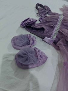 Cute Lavender Frock with Accessories