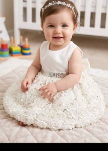 Sparkly White Flower Girl Dress