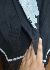 Black Embroidered Kurta/top