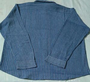Men's Blue Striped Casual Shirt