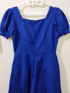 Royal Blue Puff Sleeve Jumpsuit