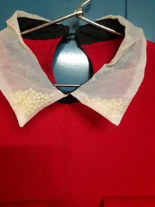 Unique Retro Polo Red Sleeveless Mini Dress pocket