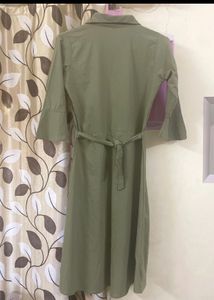 Stylish Front Slit Button Dress
