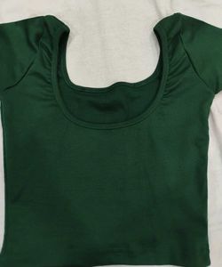 Front round neck,back deep neck,short sleeve crop